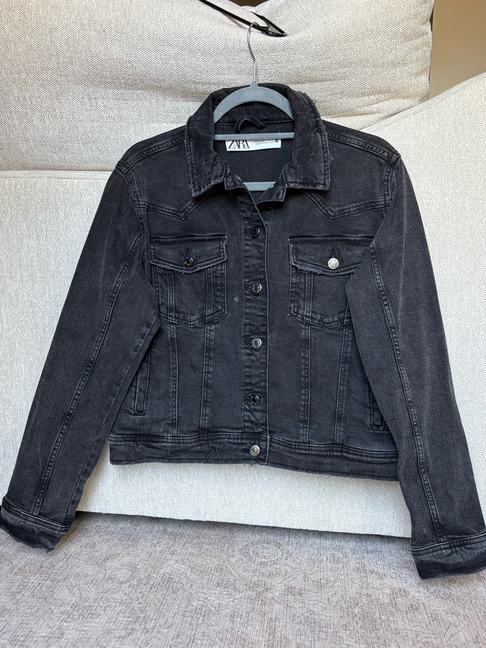 ZARA Washed Black Denim Jacket